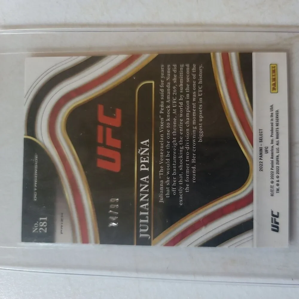 2022 Panini Select UFC - Octagonside Julianna Pena #281 Red Disco Prizm /99